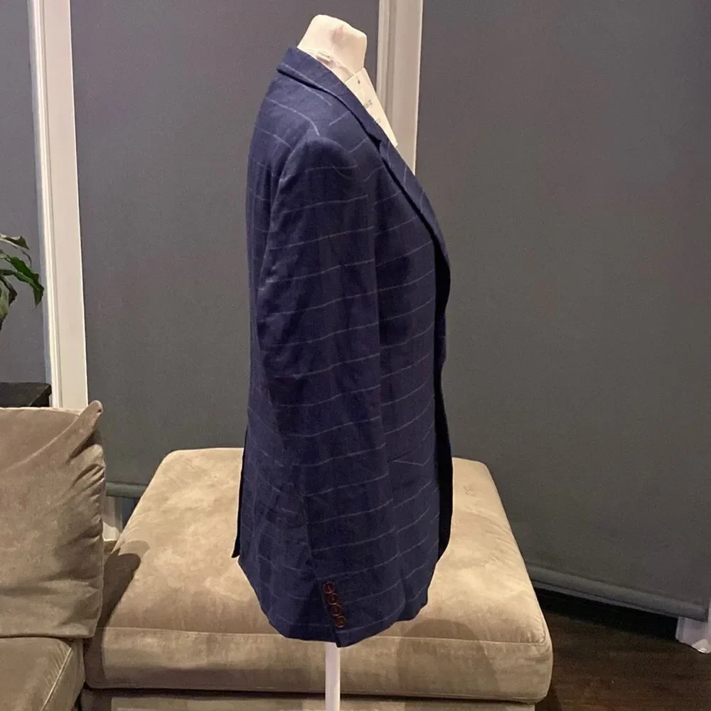 Men’s Plaid Suit Jacket & Vest Single Breasted One Button Business Size 32 NWT